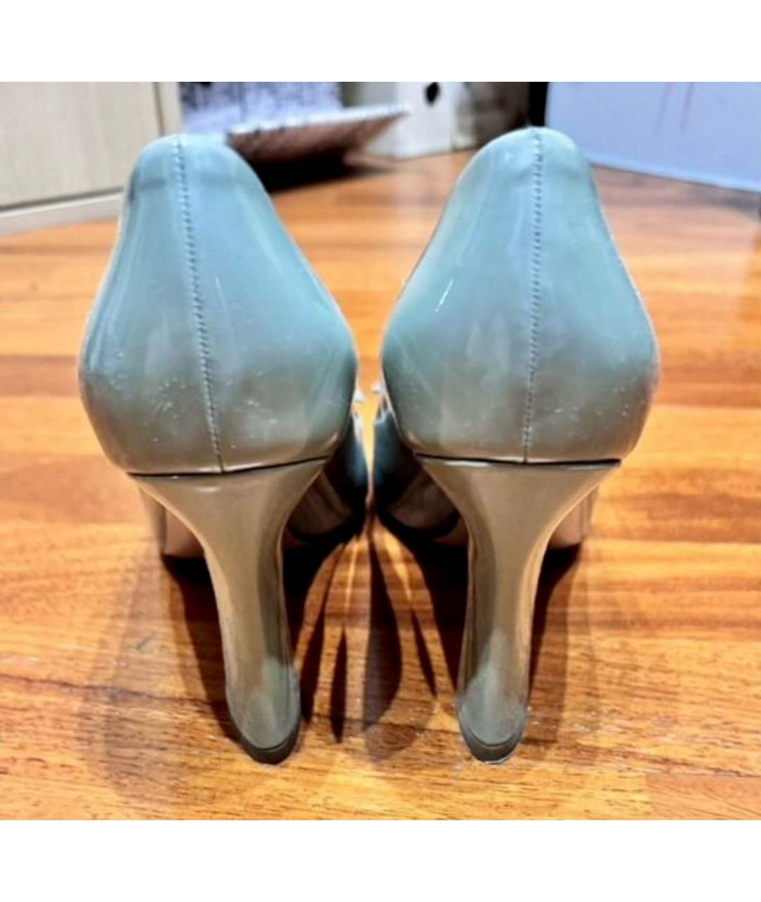 MIU MIU Бирюзовые кожаные туфли, фото 3