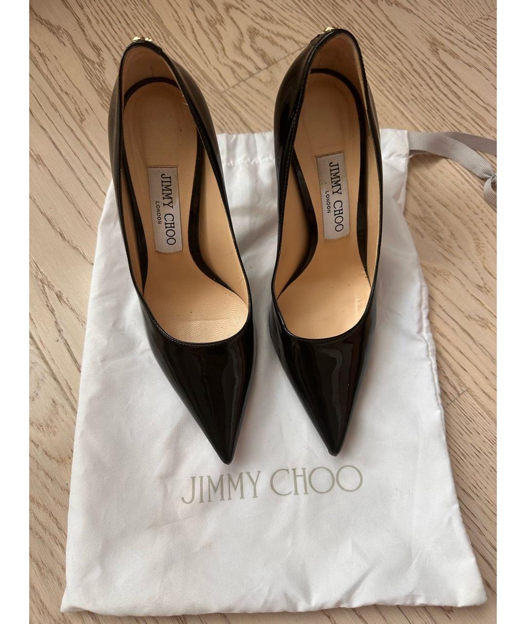 JIMMY CHOO Черные туфли из лакированной кожи, фото 8