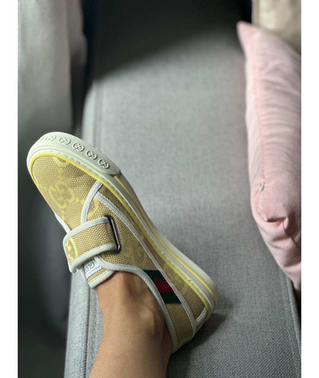 GUCCI Бежевые кеды, фото 5