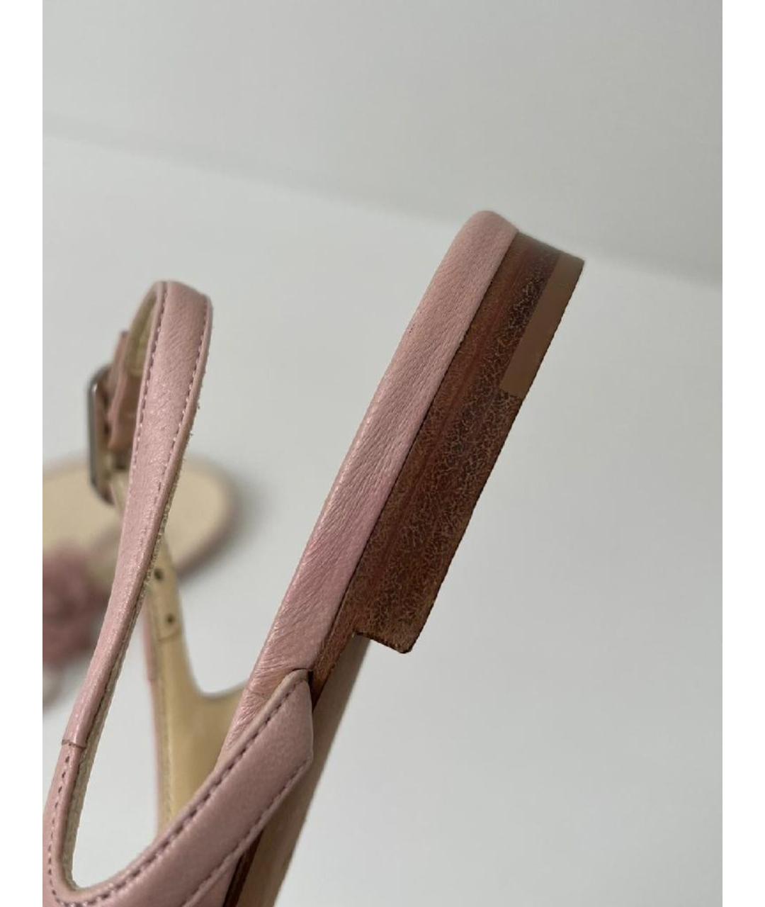 CHANEL Розовые кожаные сандалии, фото 7