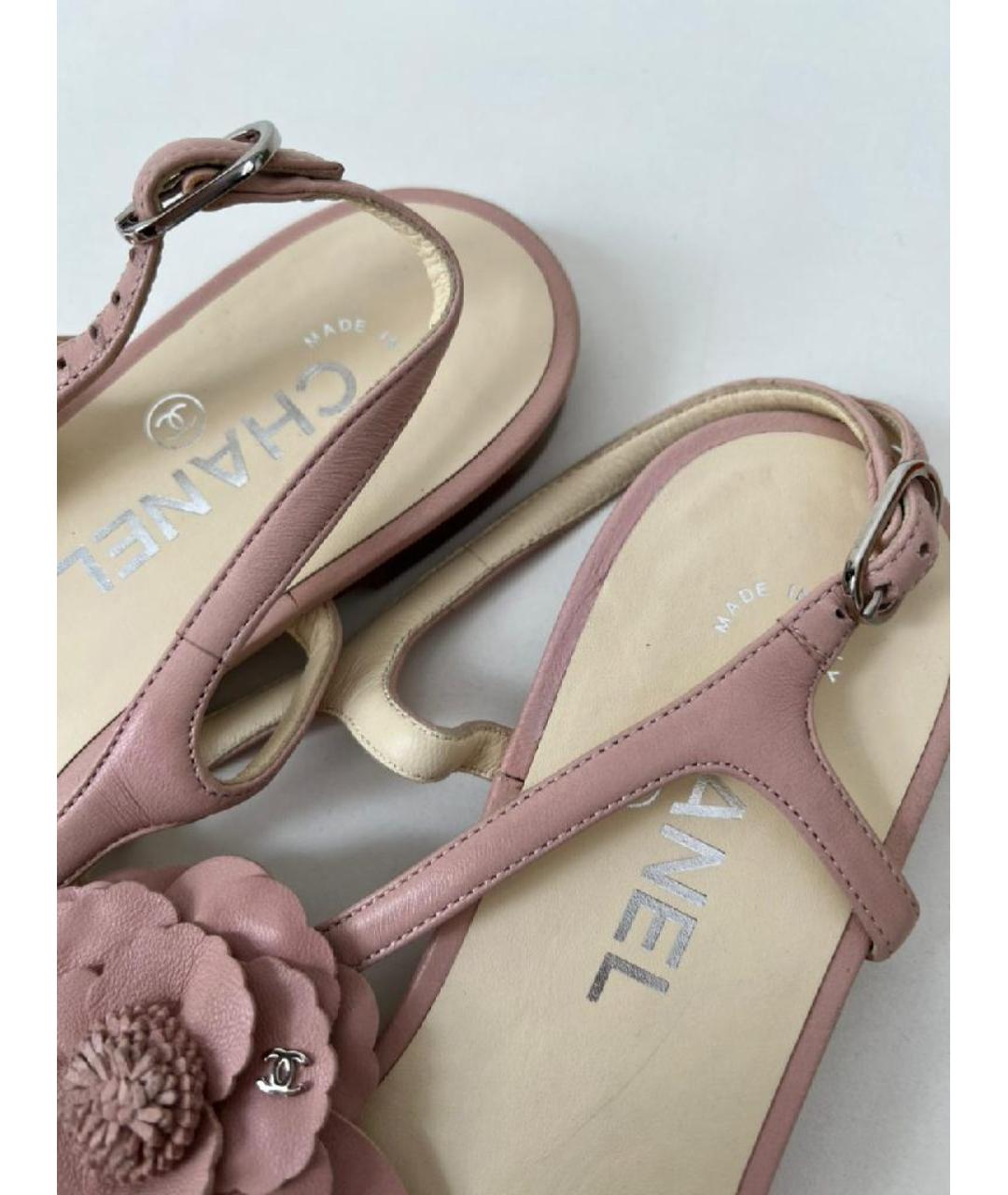 CHANEL Розовые кожаные сандалии, фото 3