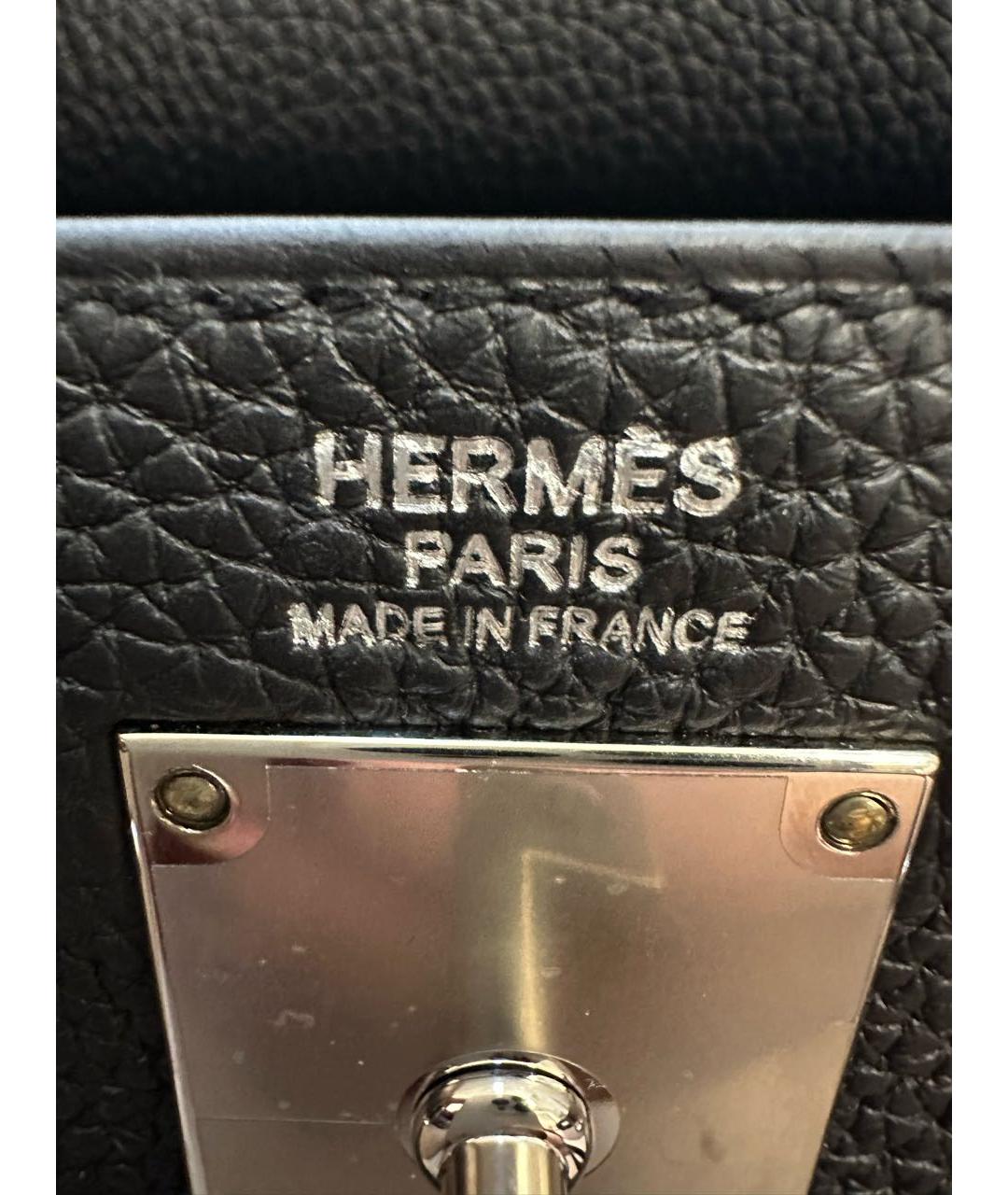 HERMES Черная кожаная сумка на плечо, фото 8