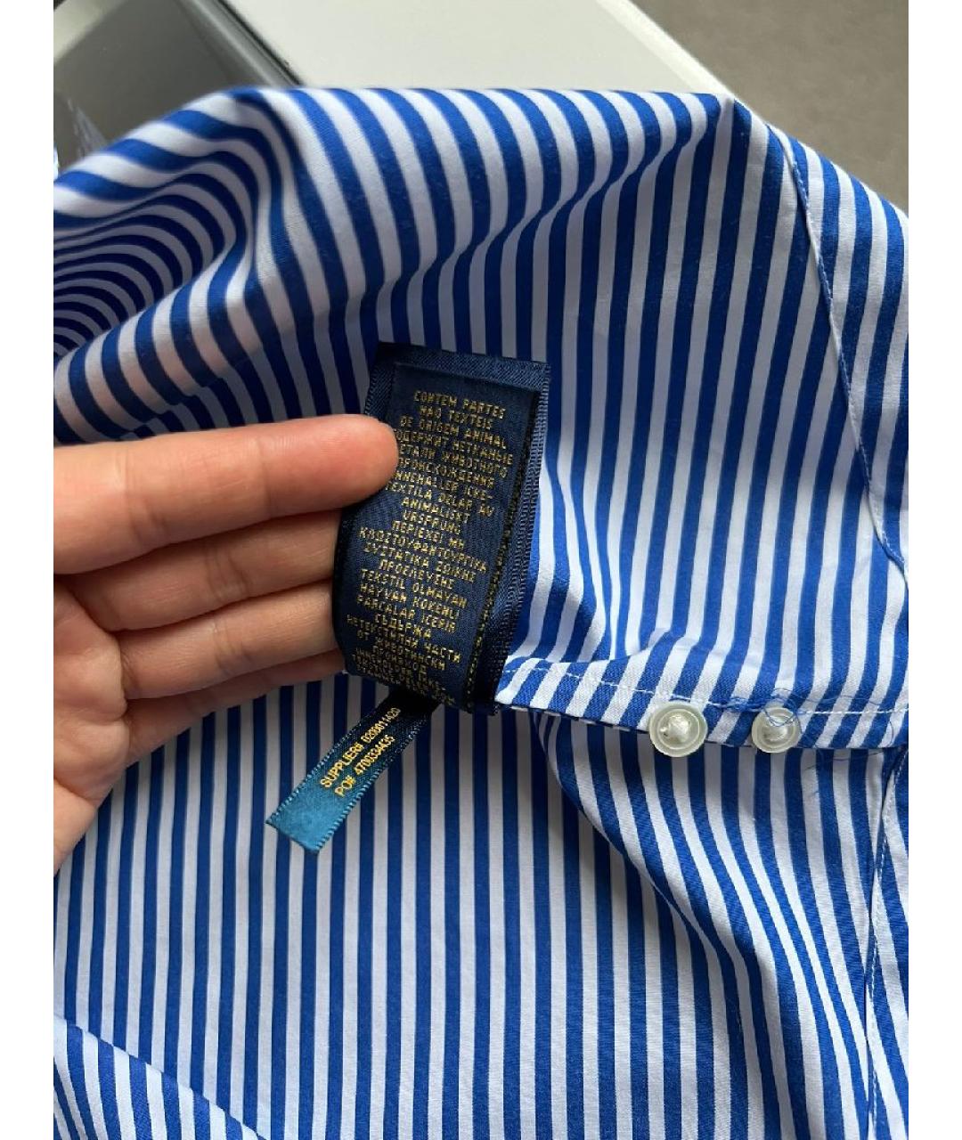 POLO RALPH LAUREN Синее хлопковое повседневное платье, фото 9