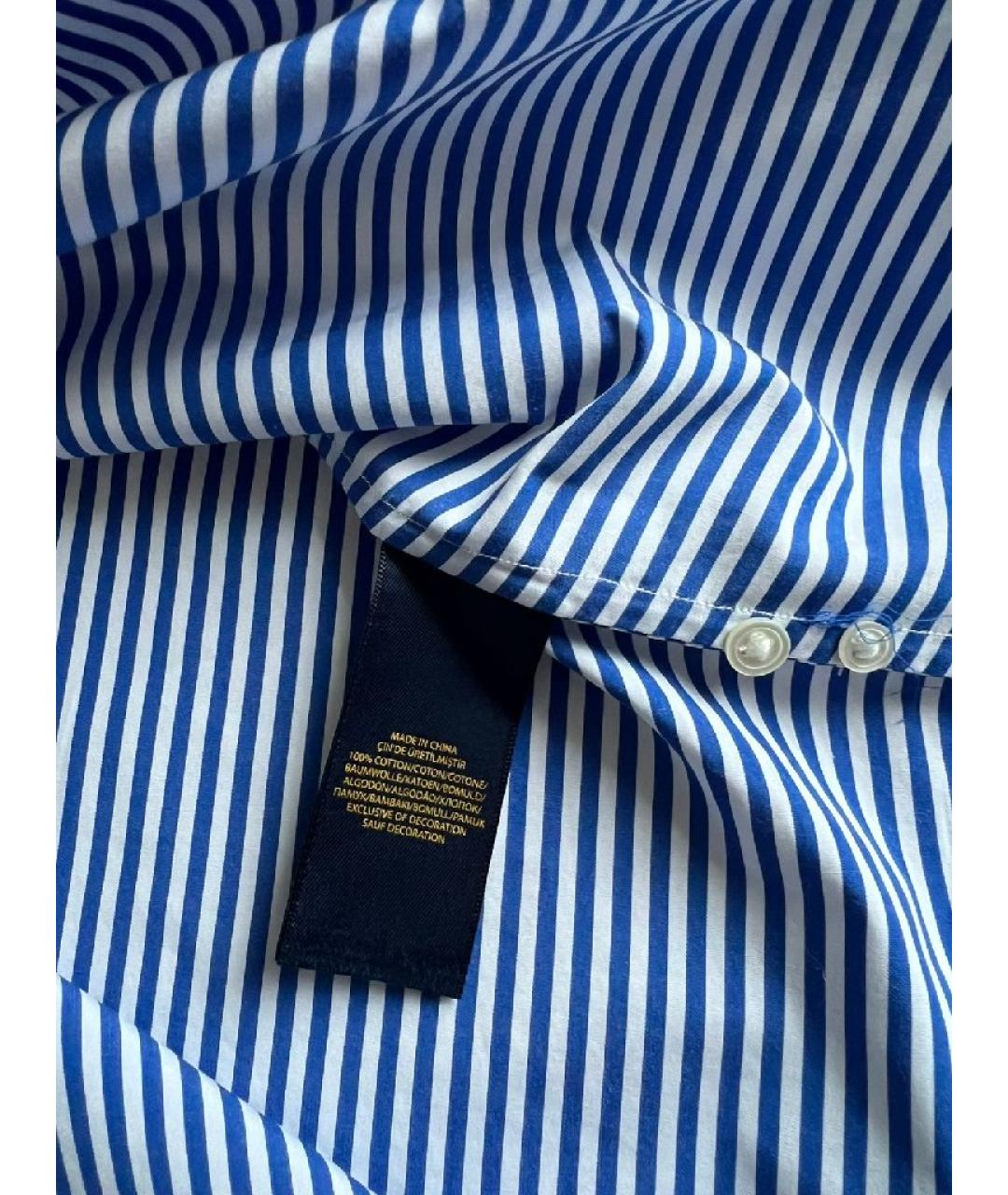 POLO RALPH LAUREN Синее хлопковое повседневное платье, фото 8