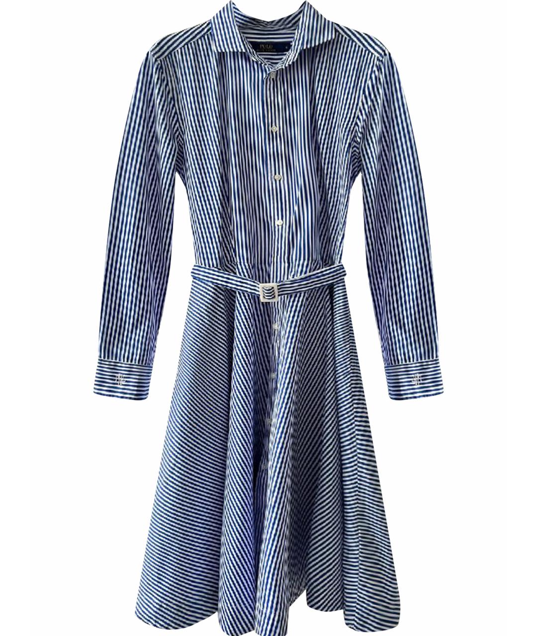 POLO RALPH LAUREN Синее хлопковое повседневное платье, фото 1