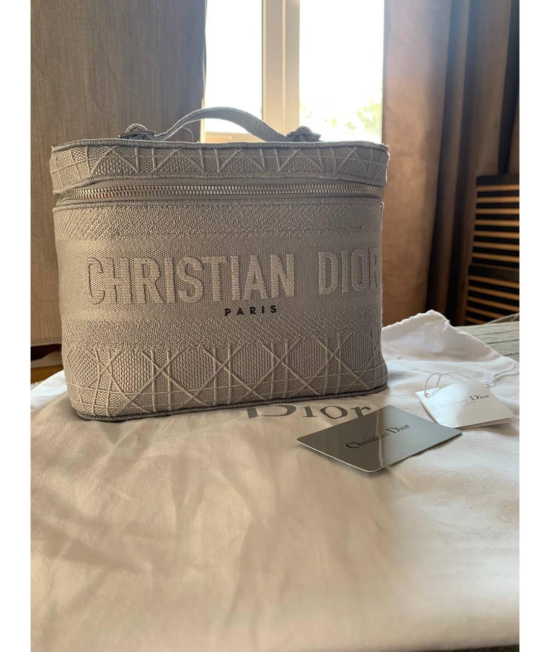 CHRISTIAN DIOR Серая тканевая косметичка, фото 4