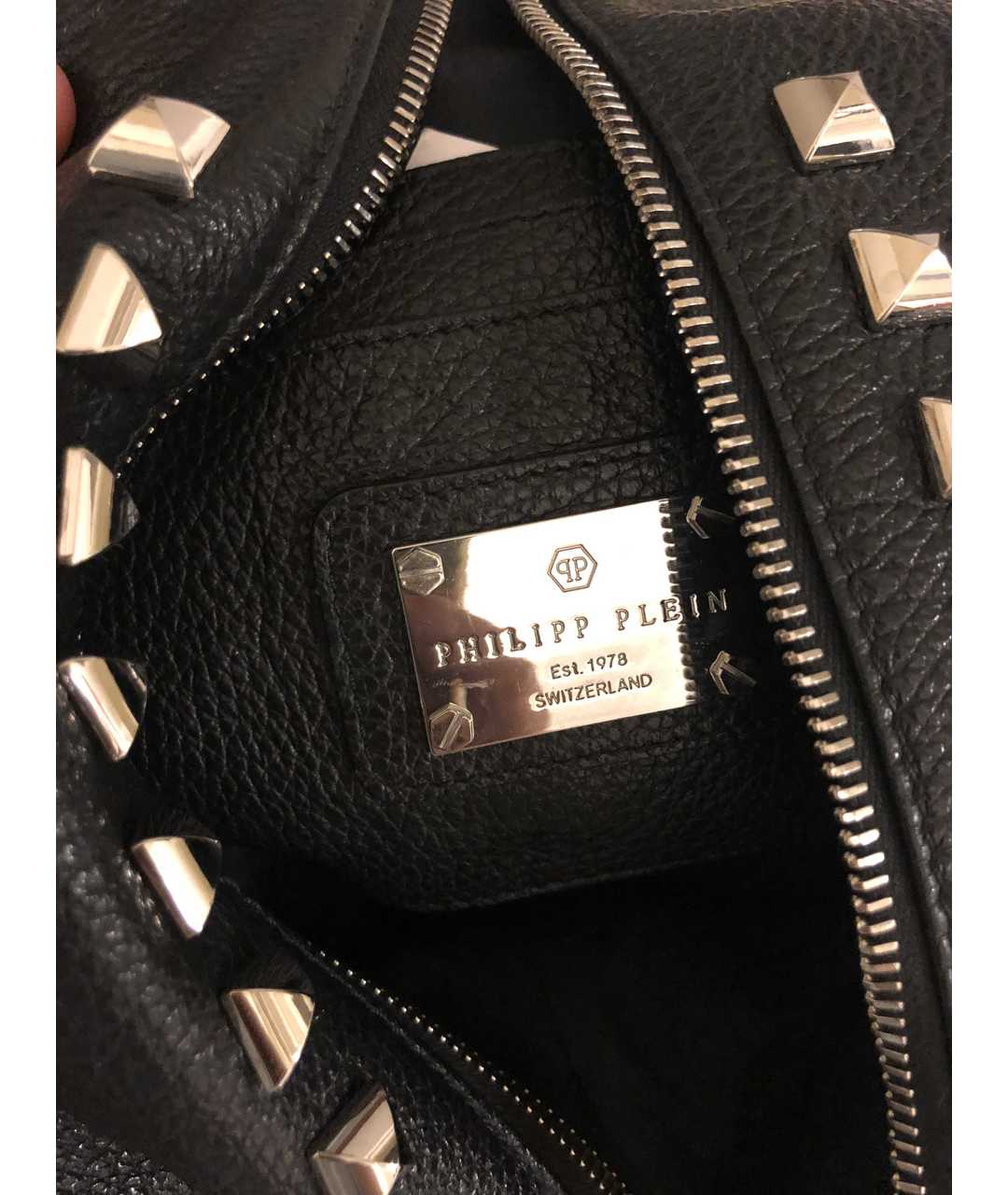 PHILIPP PLEIN Черный кожаный рюкзак, фото 4