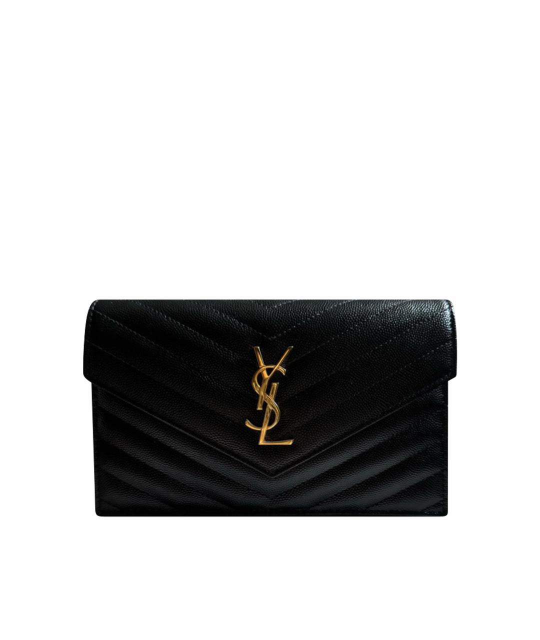 SAINT LAURENT Черная кожаная сумка через плечо, фото 1