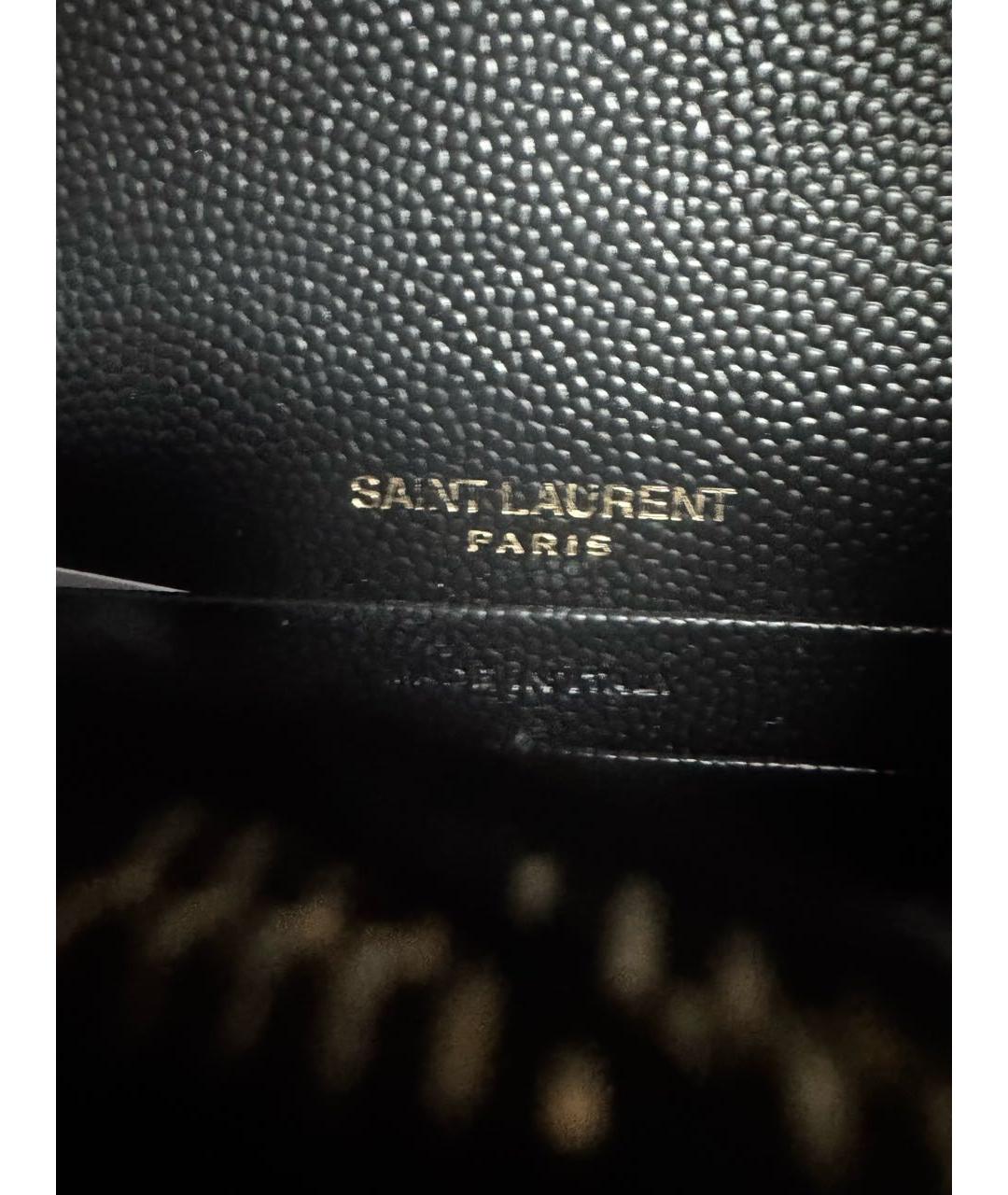 SAINT LAURENT Черная кожаная сумка через плечо, фото 6