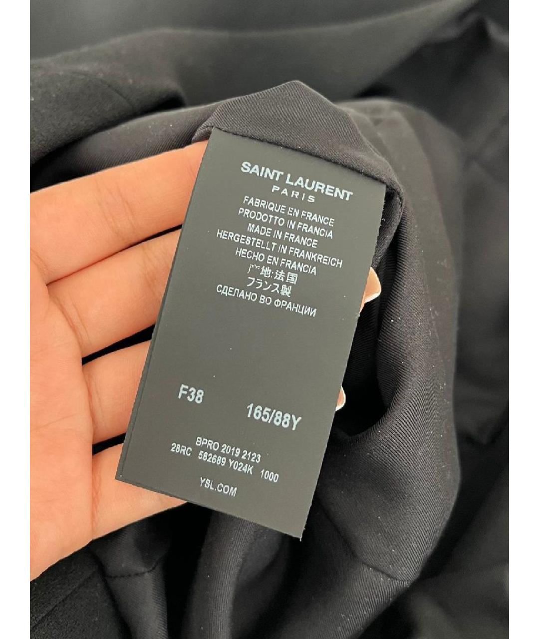 SAINT LAURENT Черное шерстяное платье, фото 7