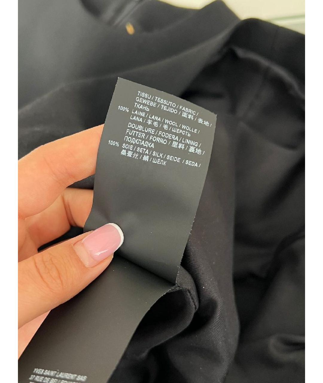 SAINT LAURENT Черное шерстяное платье, фото 8