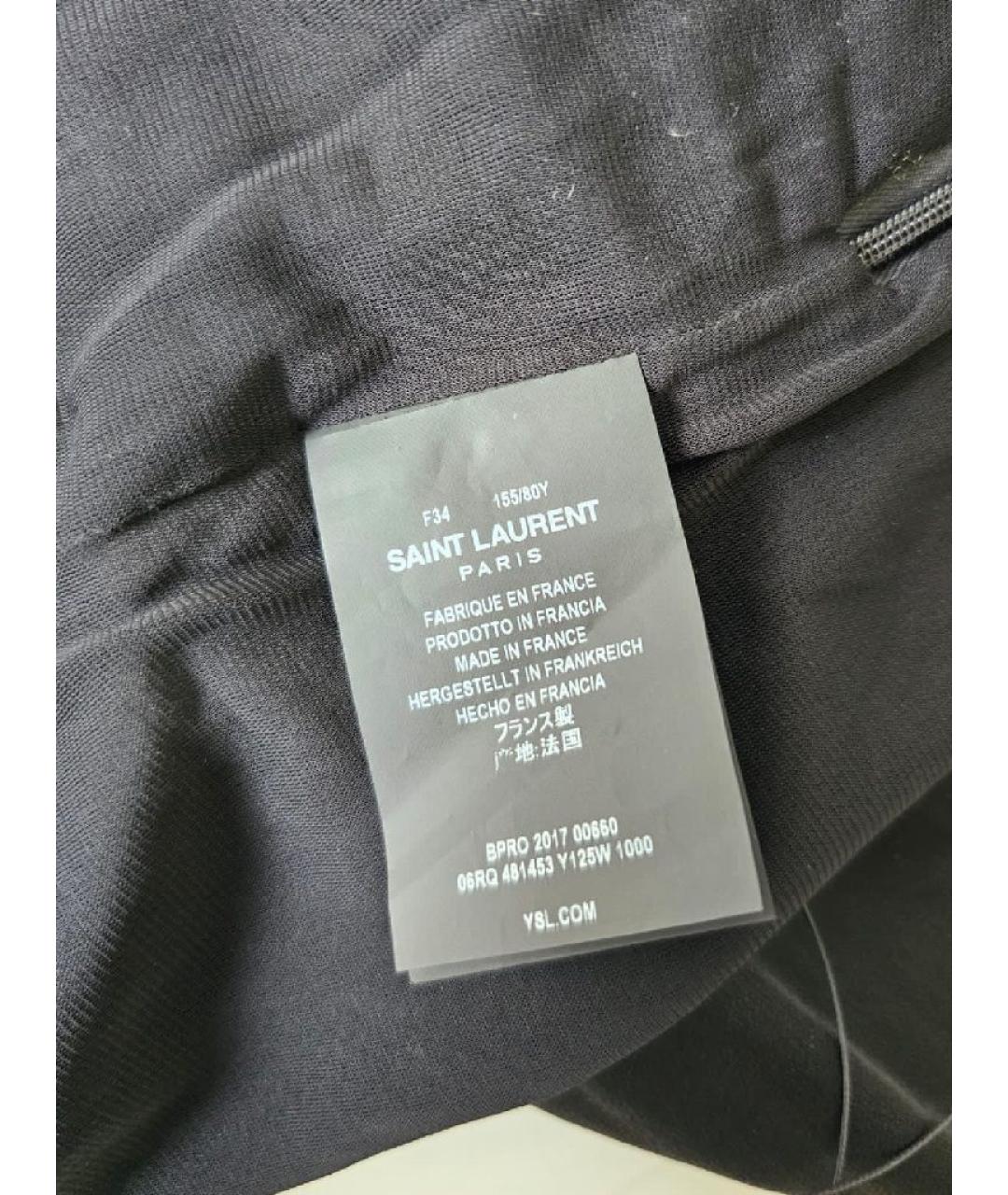 SAINT LAURENT Черное хлопковое платье, фото 8
