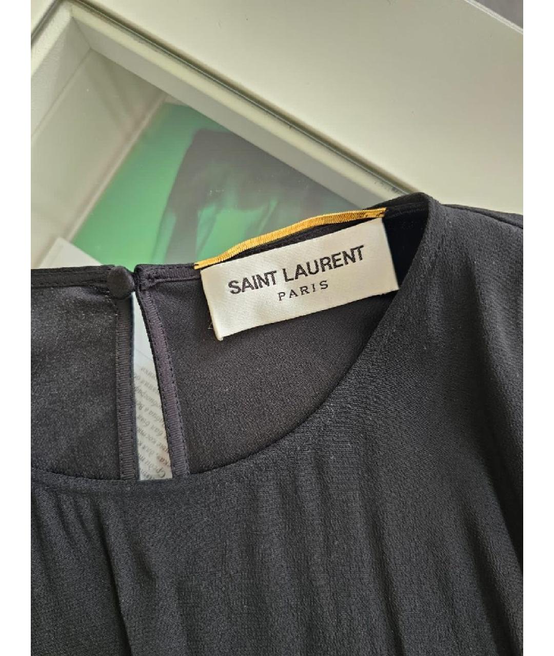 SAINT LAURENT Черное хлопковое платье, фото 7