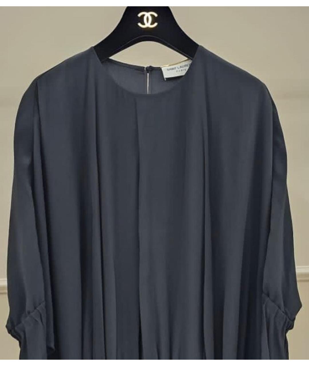 SAINT LAURENT Черное хлопковое платье, фото 3