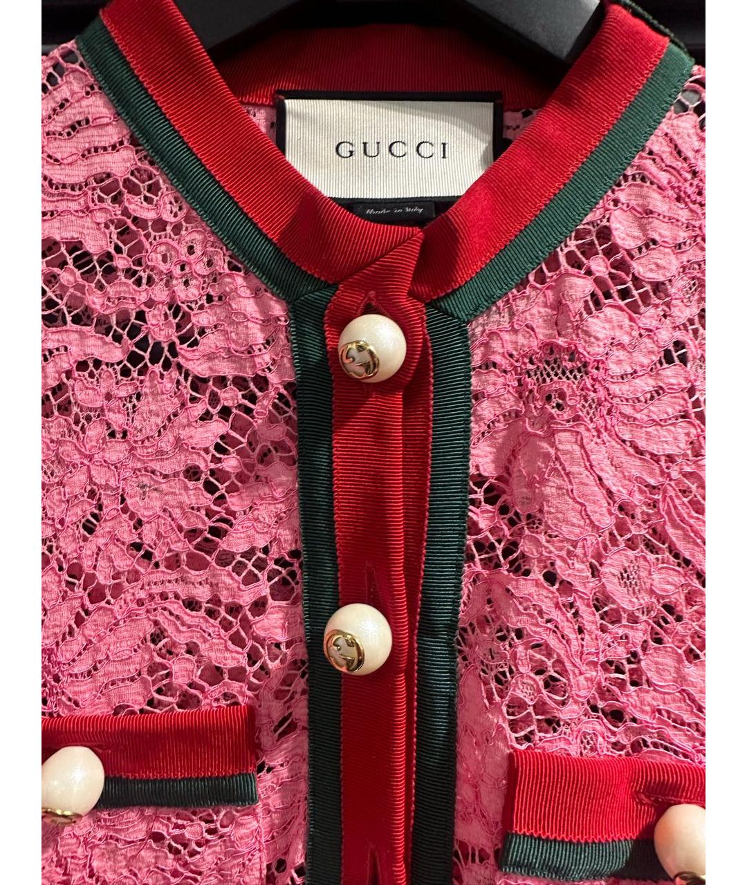 GUCCI Фуксия хлопковая рубашка, фото 4
