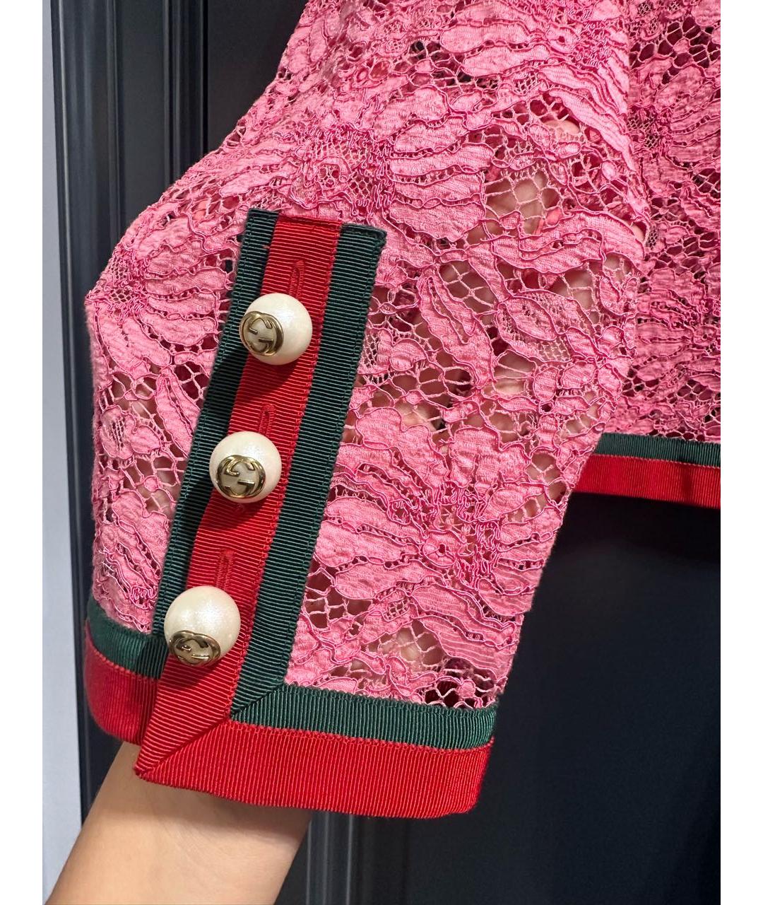 GUCCI Фуксия хлопковая рубашка, фото 6