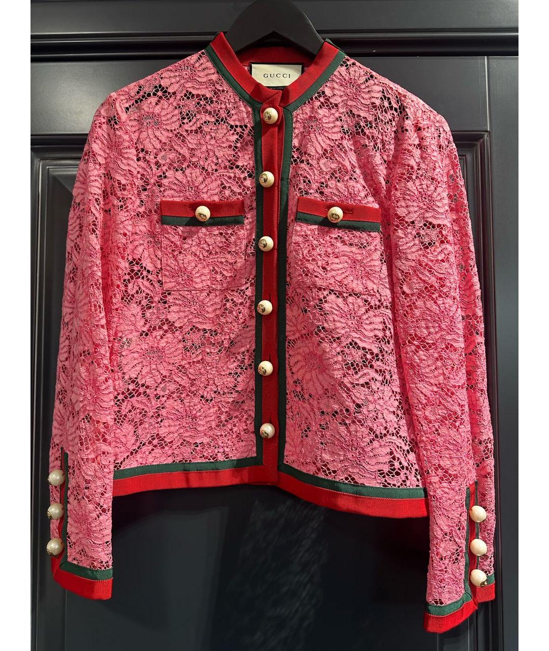 GUCCI Фуксия хлопковая рубашка, фото 7