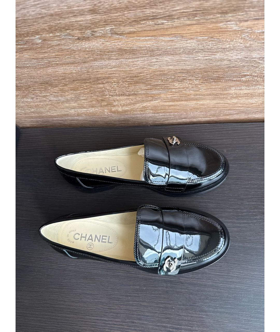 CHANEL Черные кожаные лоферы, фото 7