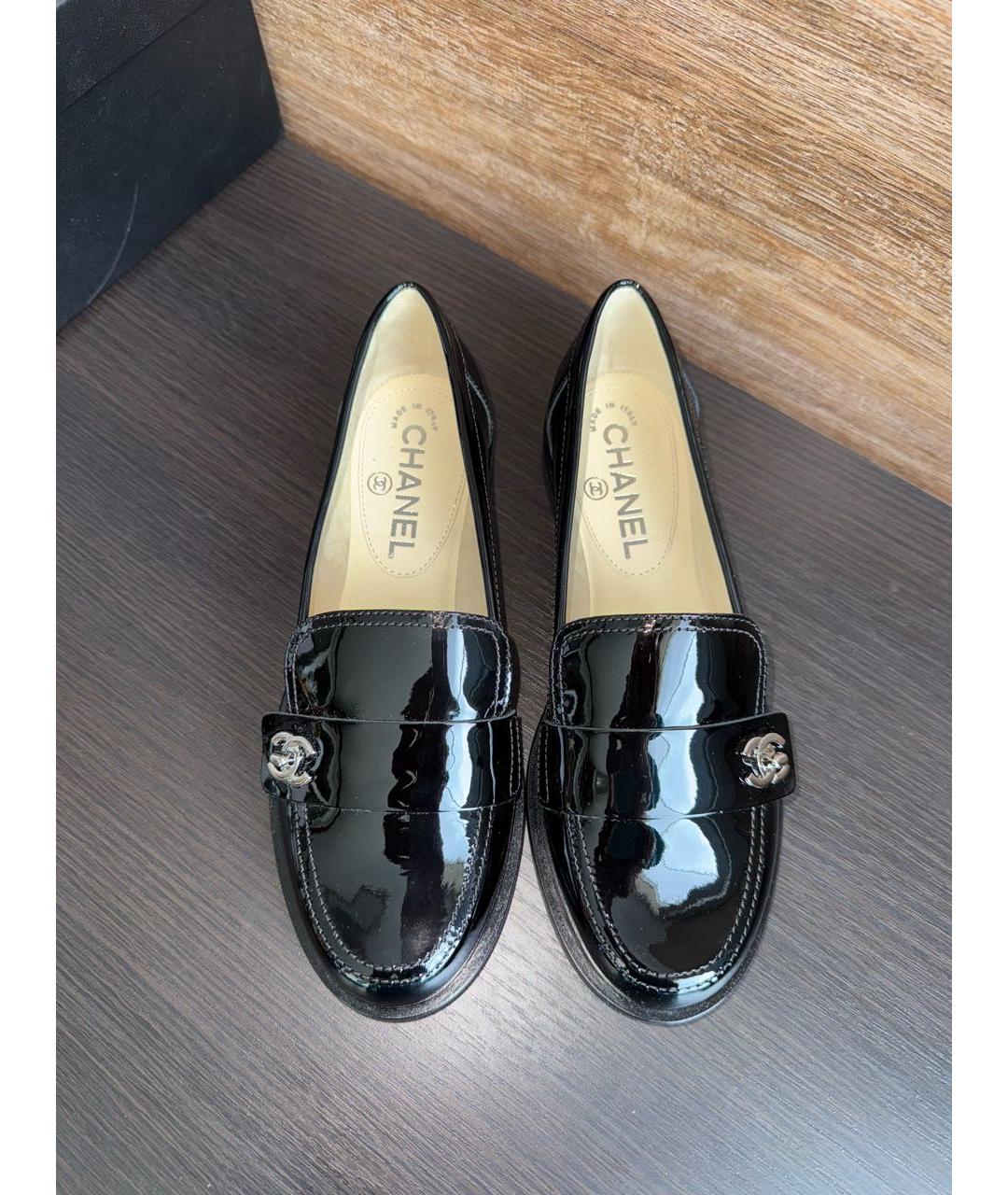 CHANEL Черные кожаные лоферы, фото 2