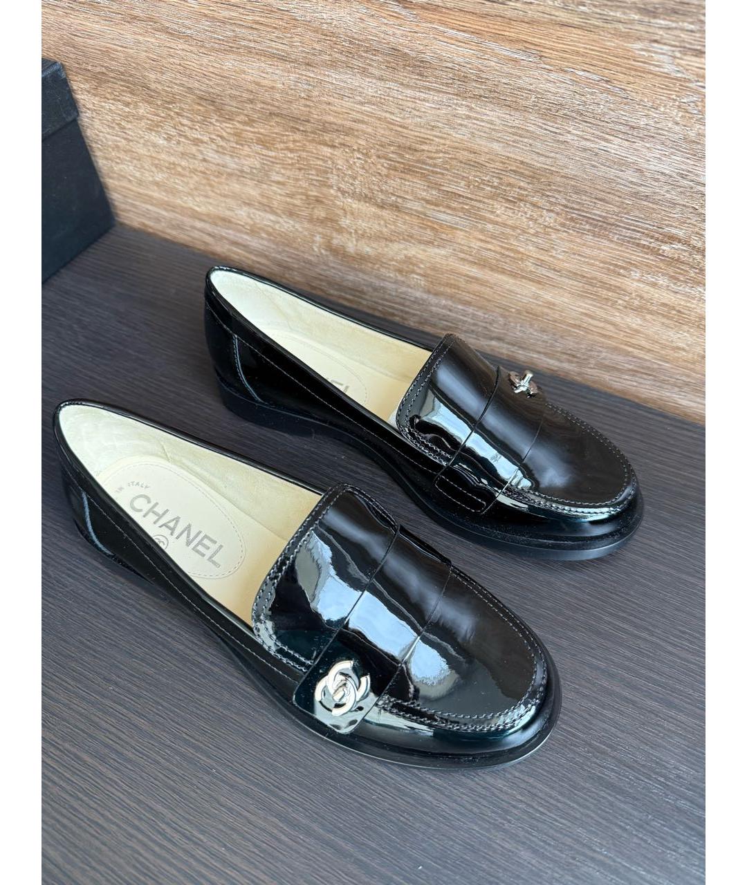 CHANEL Черные кожаные лоферы, фото 5