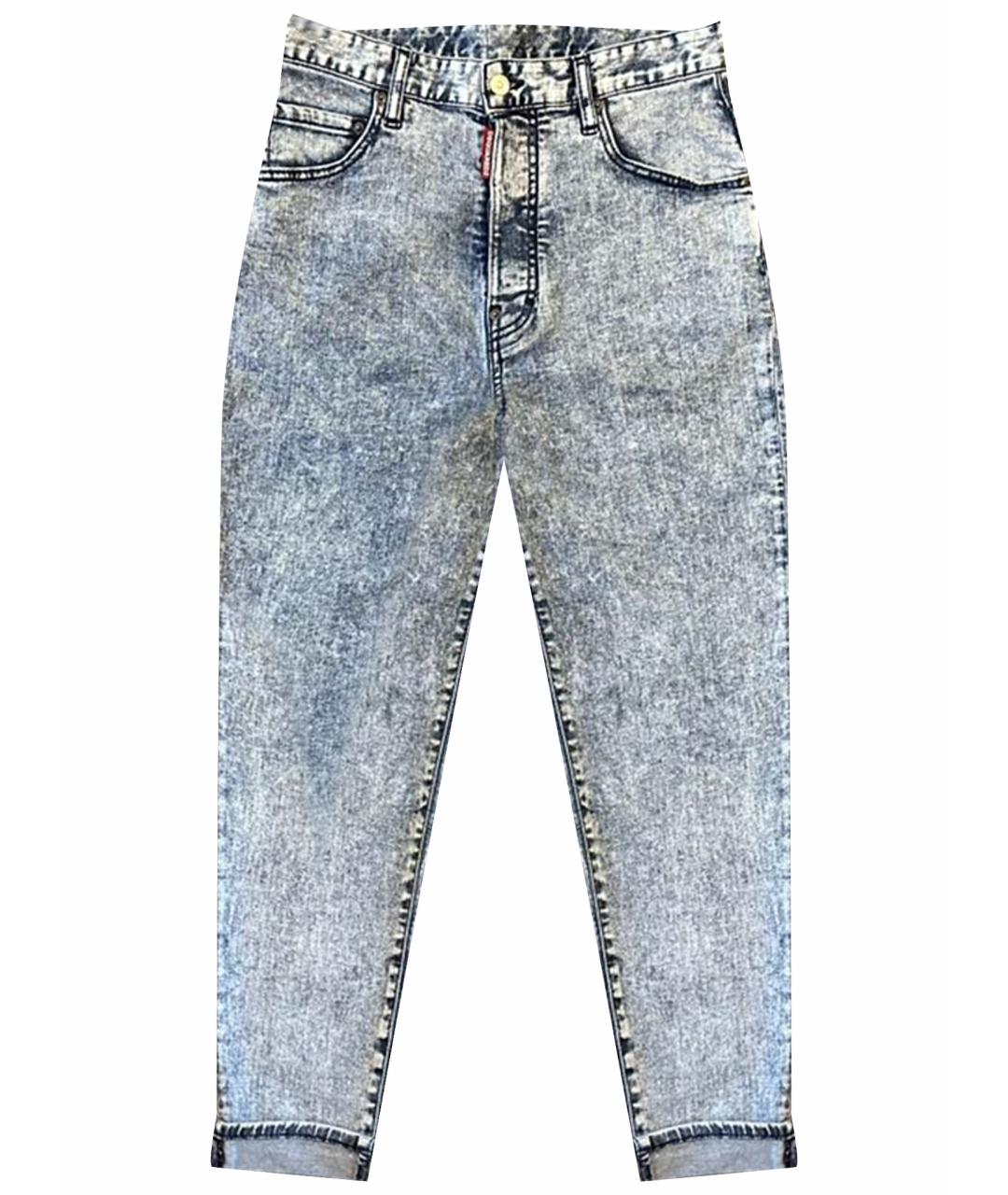 DSQUARED2 Темно-синие хлопко-эластановые джинсы скинни, фото 1