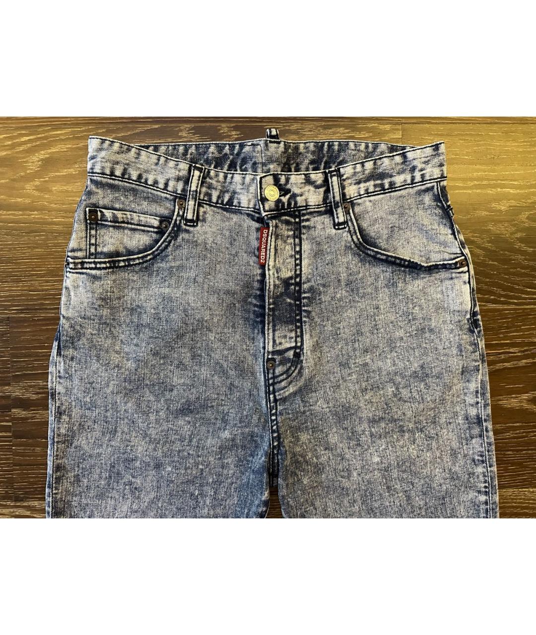 DSQUARED2 Темно-синие хлопко-эластановые джинсы скинни, фото 4
