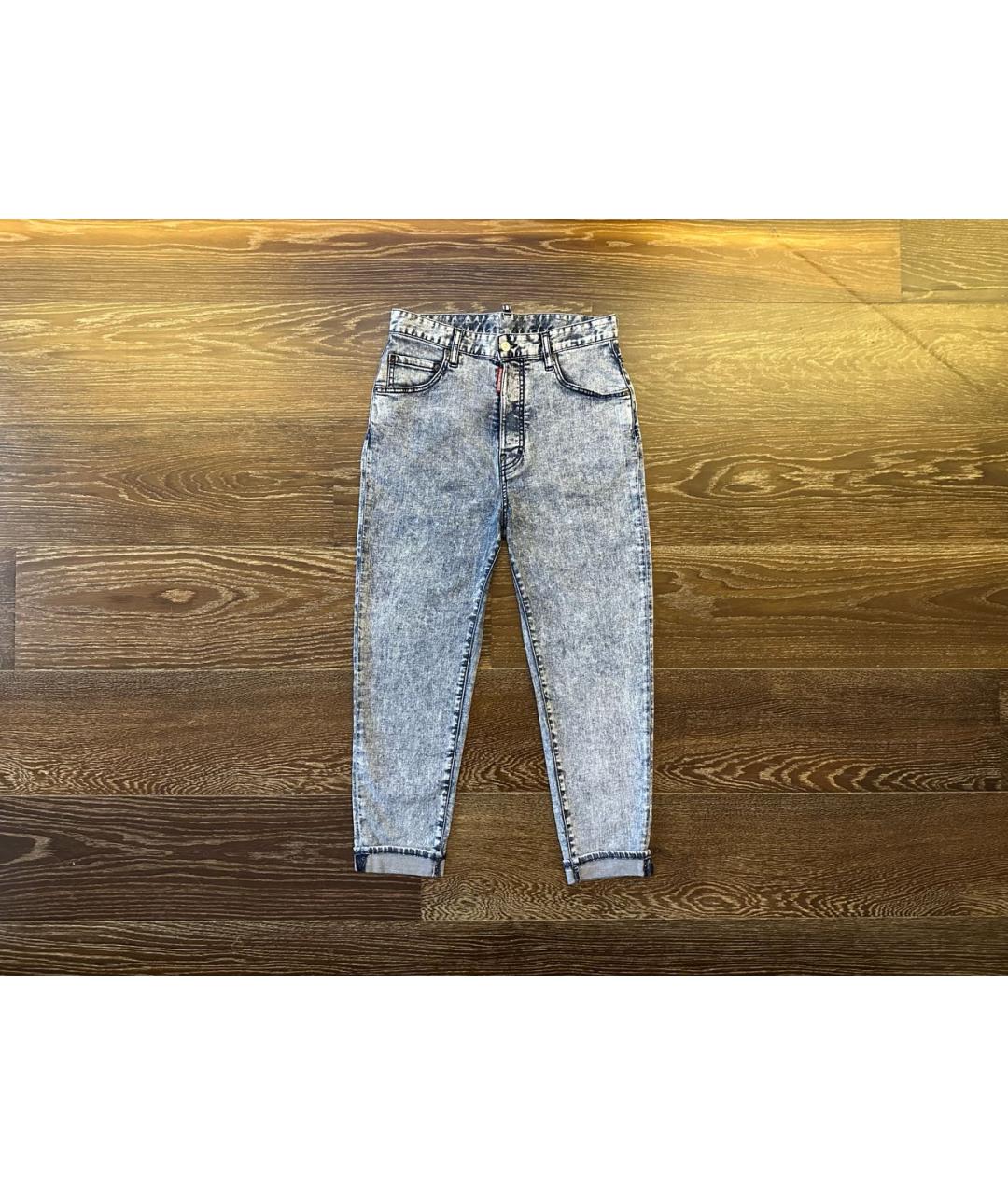 DSQUARED2 Темно-синие хлопко-эластановые джинсы скинни, фото 9