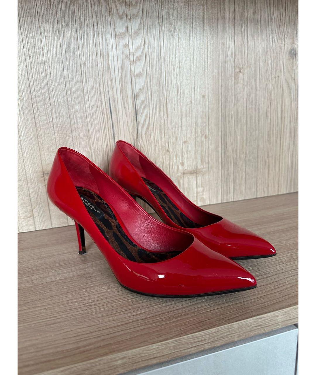 DOLCE&GABBANA Красные туфли из лакированной кожи, фото 3