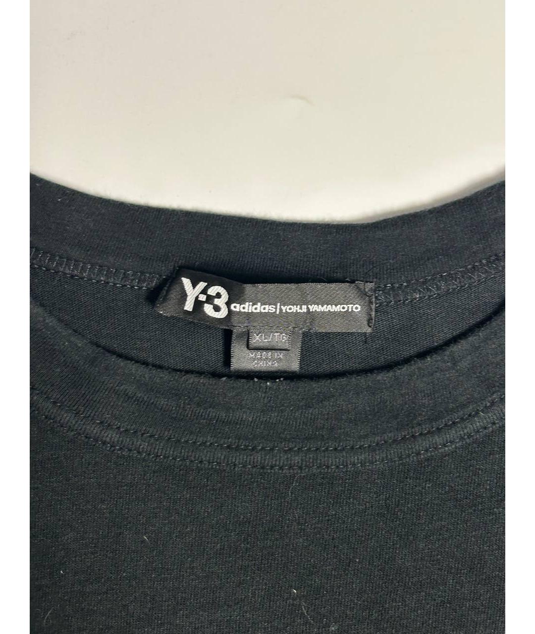 Y-3 Черная хлопковая футболка, фото 3