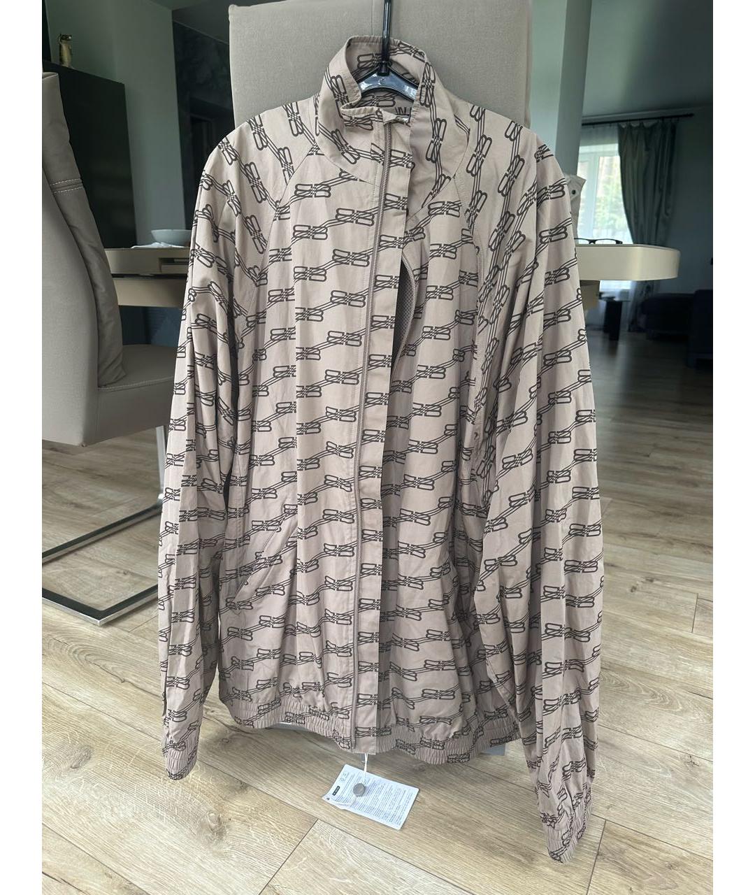 BALENCIAGA Бежевая полиэстеровая куртка, фото 5