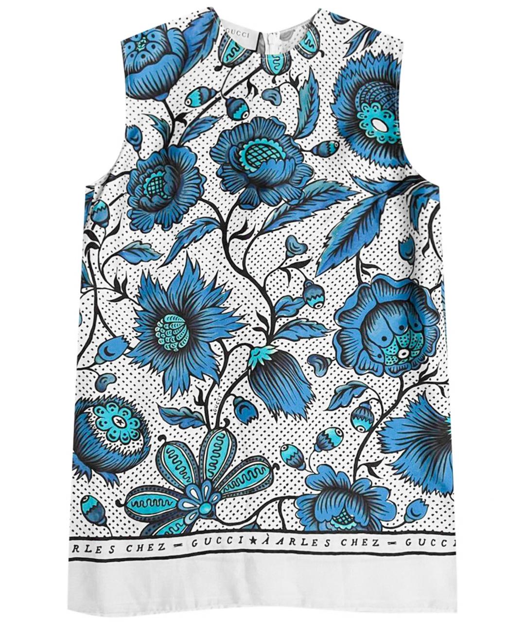 GUCCI Голубое шелковое платье, фото 1