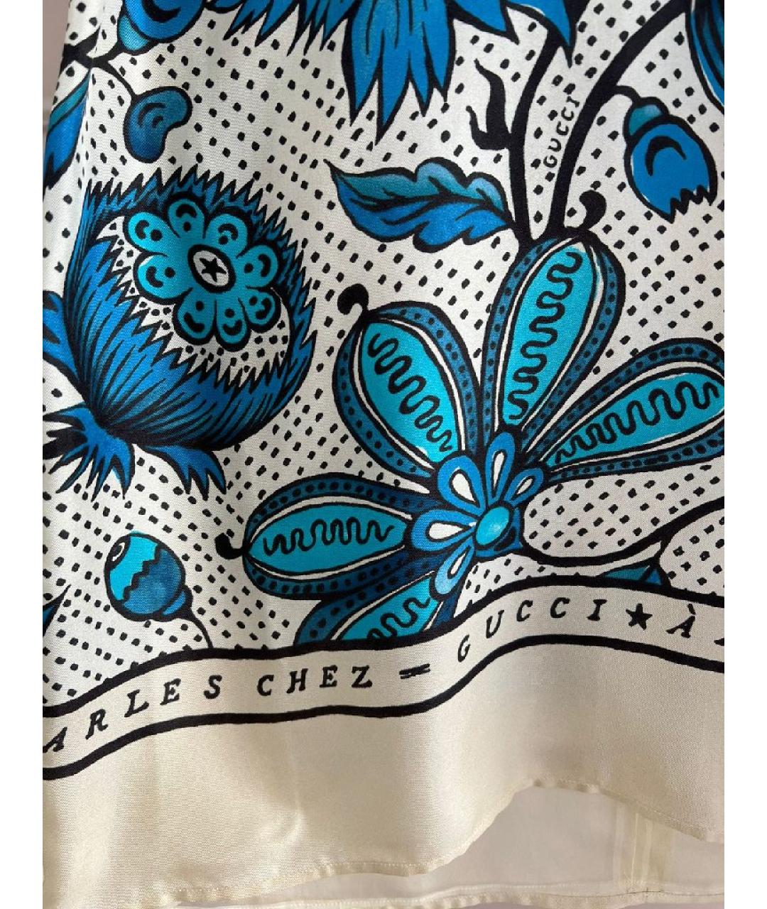 GUCCI Голубое шелковое платье, фото 4