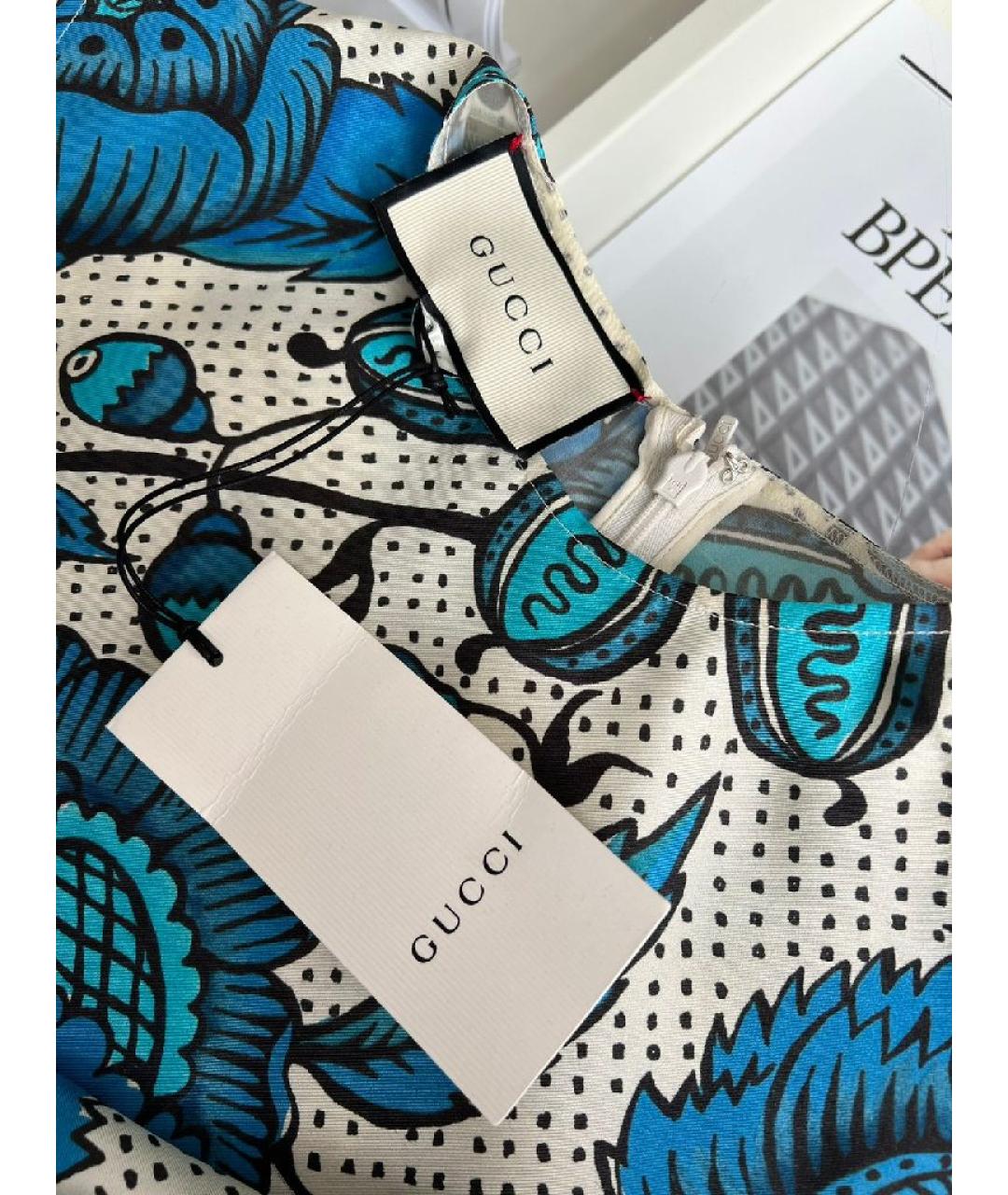 GUCCI Голубое шелковое платье, фото 6
