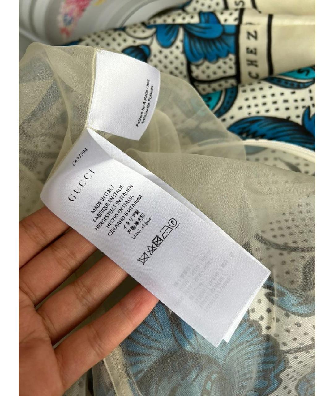 GUCCI Голубое шелковое платье, фото 7