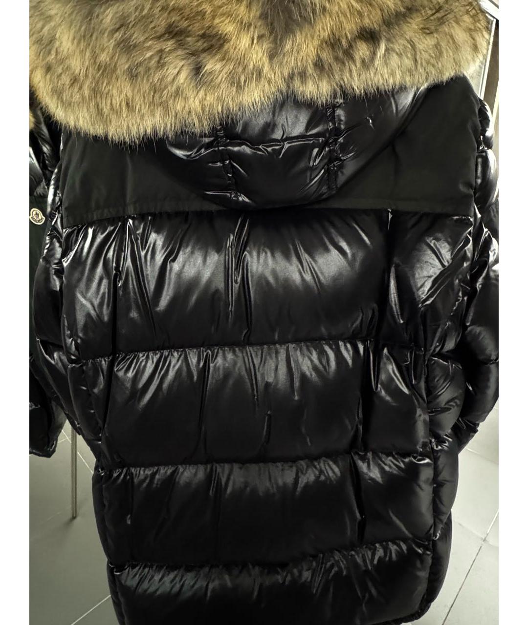 MONCLER Черный полиэстеровый пуховик, фото 2