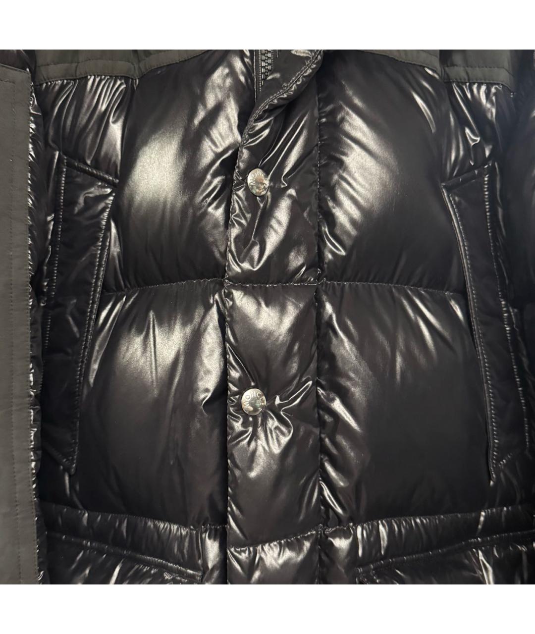 MONCLER Черный полиэстеровый пуховик, фото 4