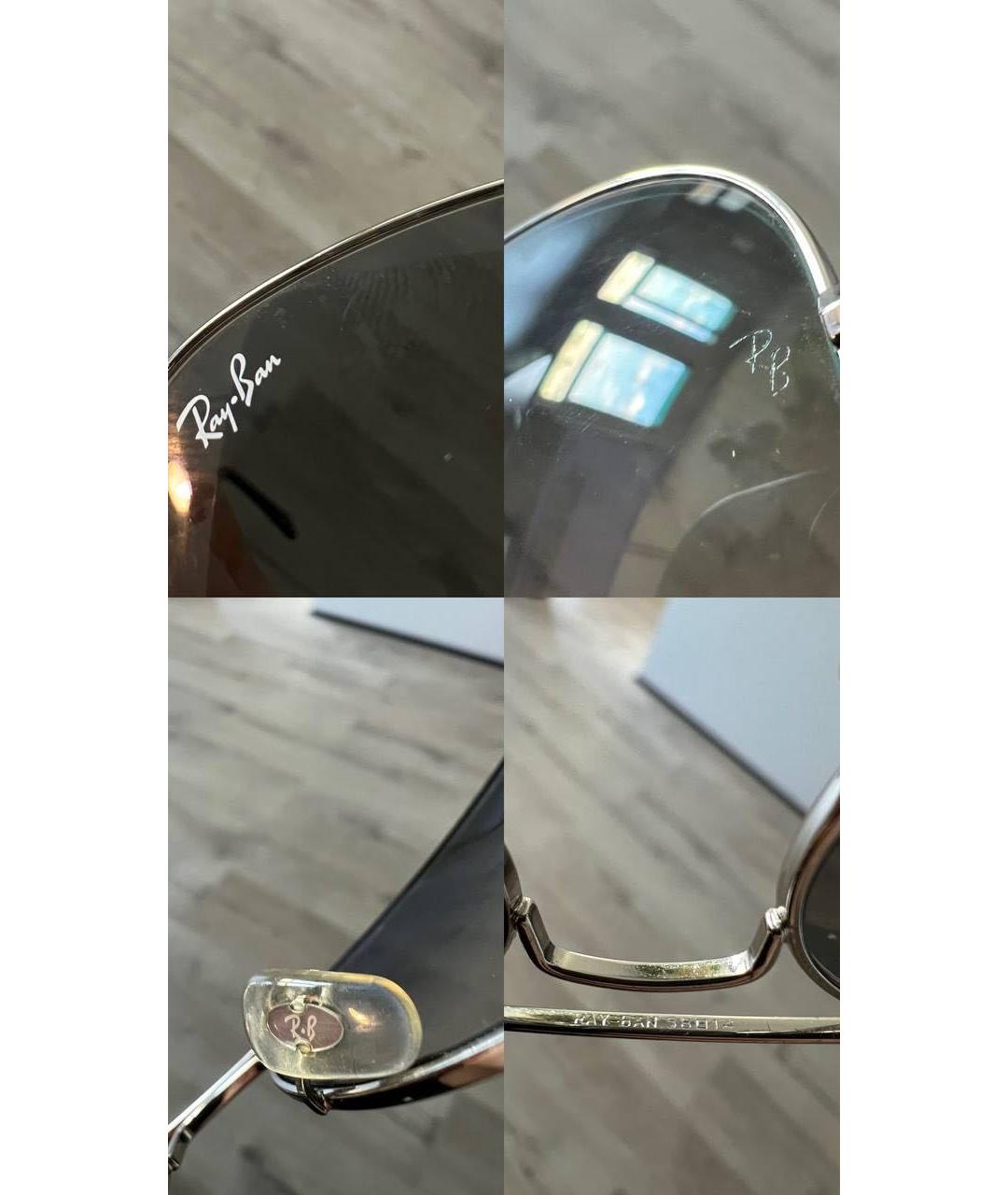 RAY BAN Антрацитовые металлические солнцезащитные очки, фото 2