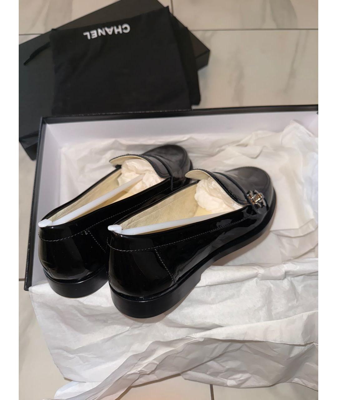 CHANEL Черные кожаные лоферы, фото 3