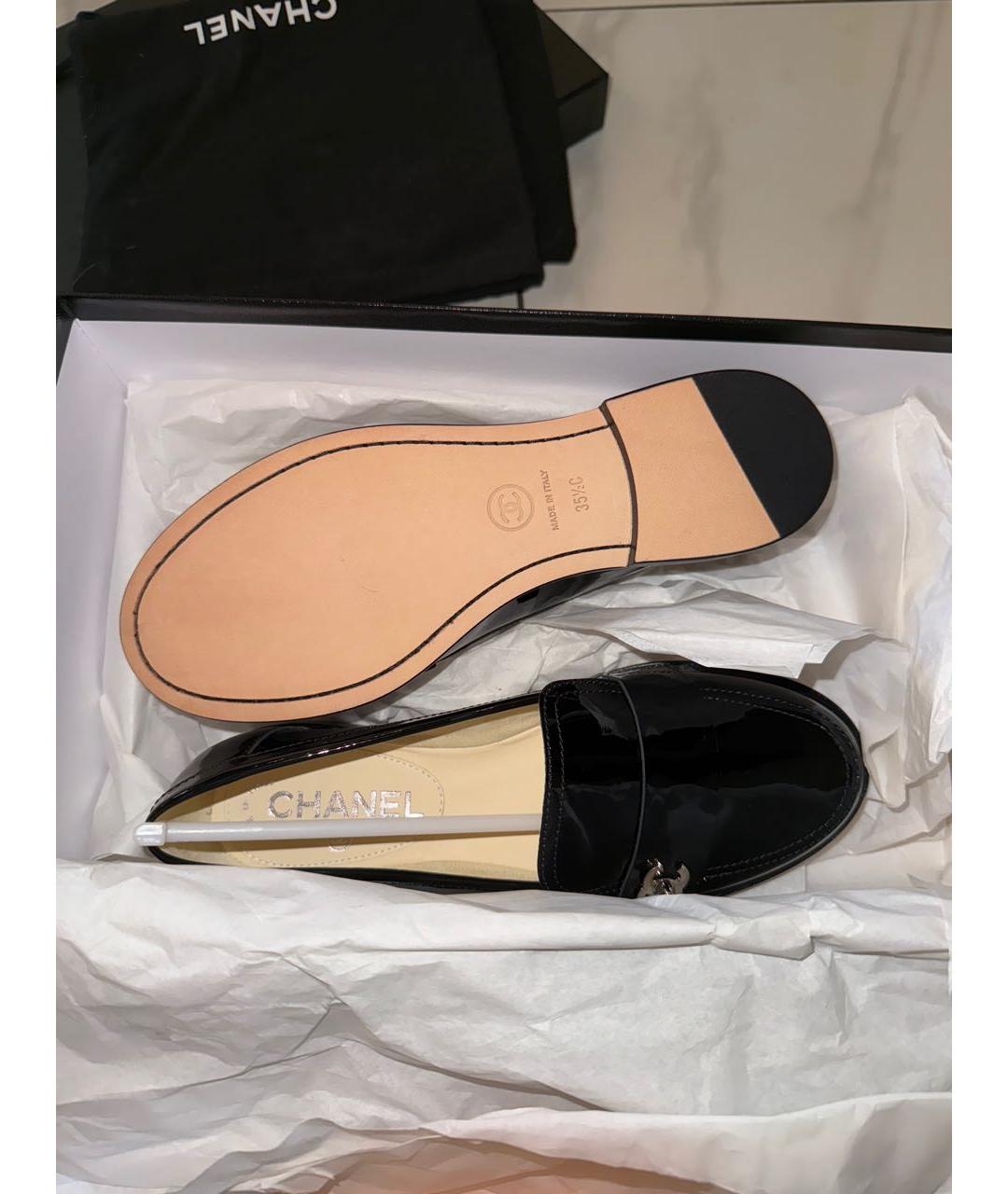 CHANEL Черные кожаные лоферы, фото 5