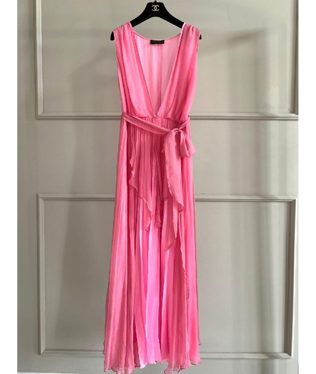 FORTE COUTURE Розовое хлопковое вечернее платье, фото 9