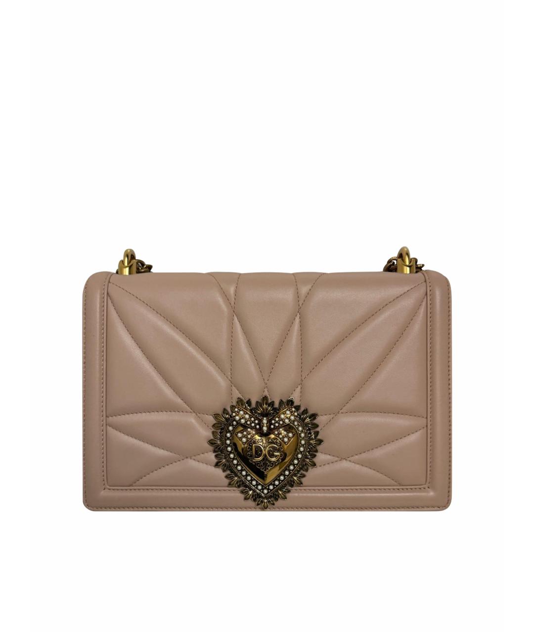 DOLCE&GABBANA Розовая кожаная сумка через плечо, фото 1