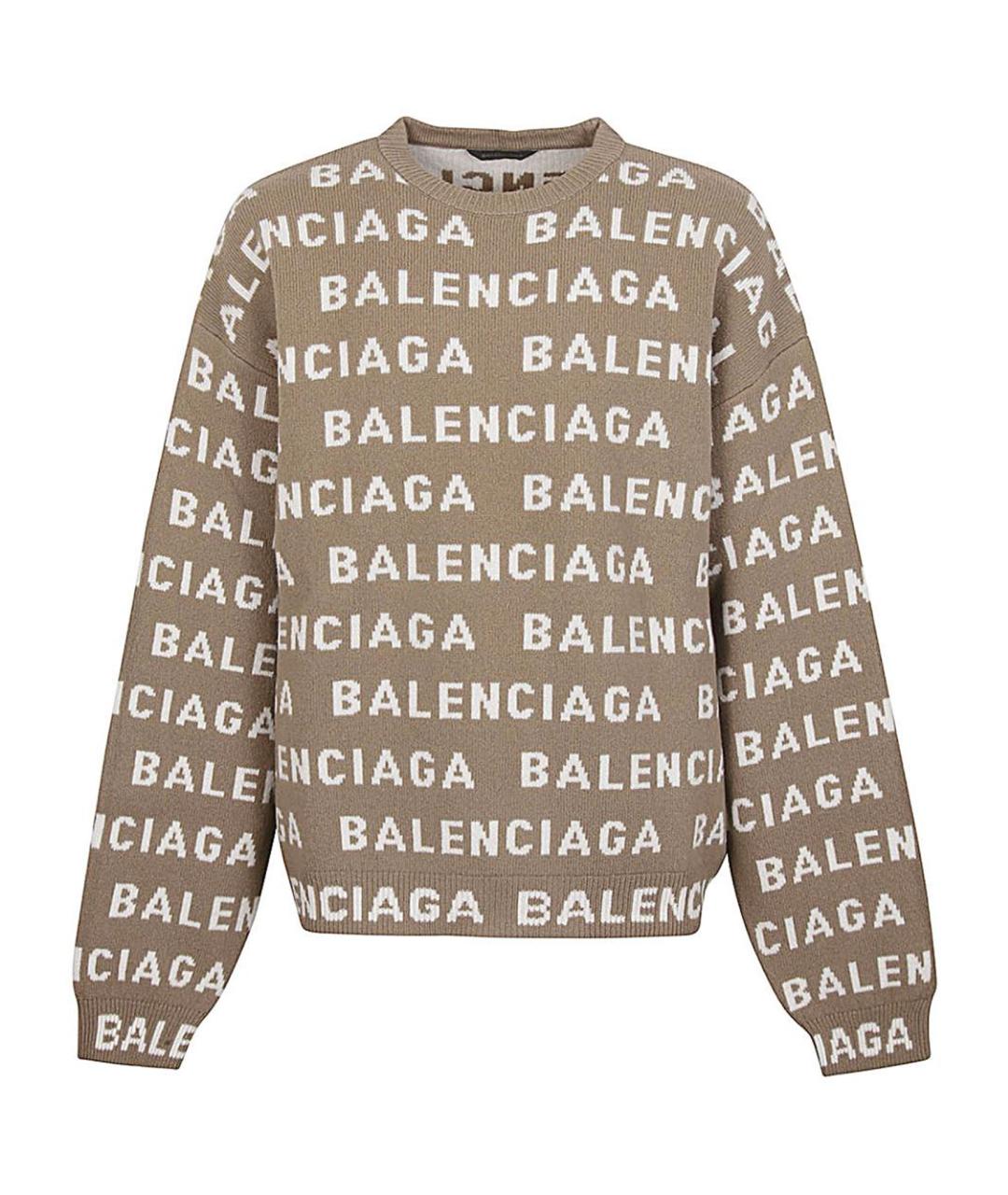 BALENCIAGA Бежевый шерстяной джемпер / свитер, фото 1