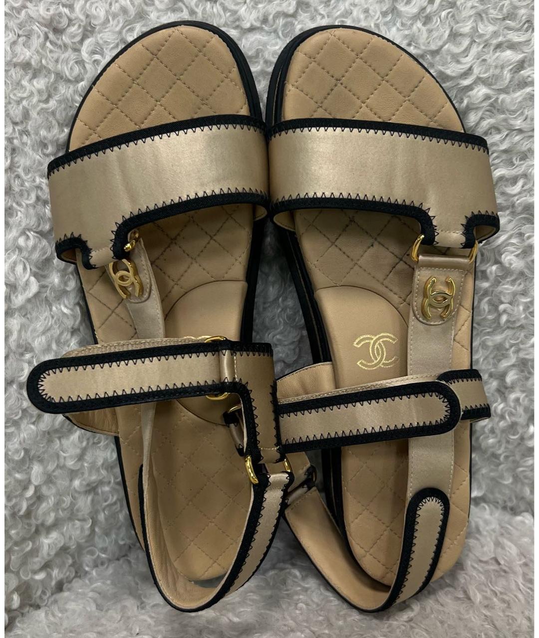 CHANEL Бежевые сандалии, фото 3