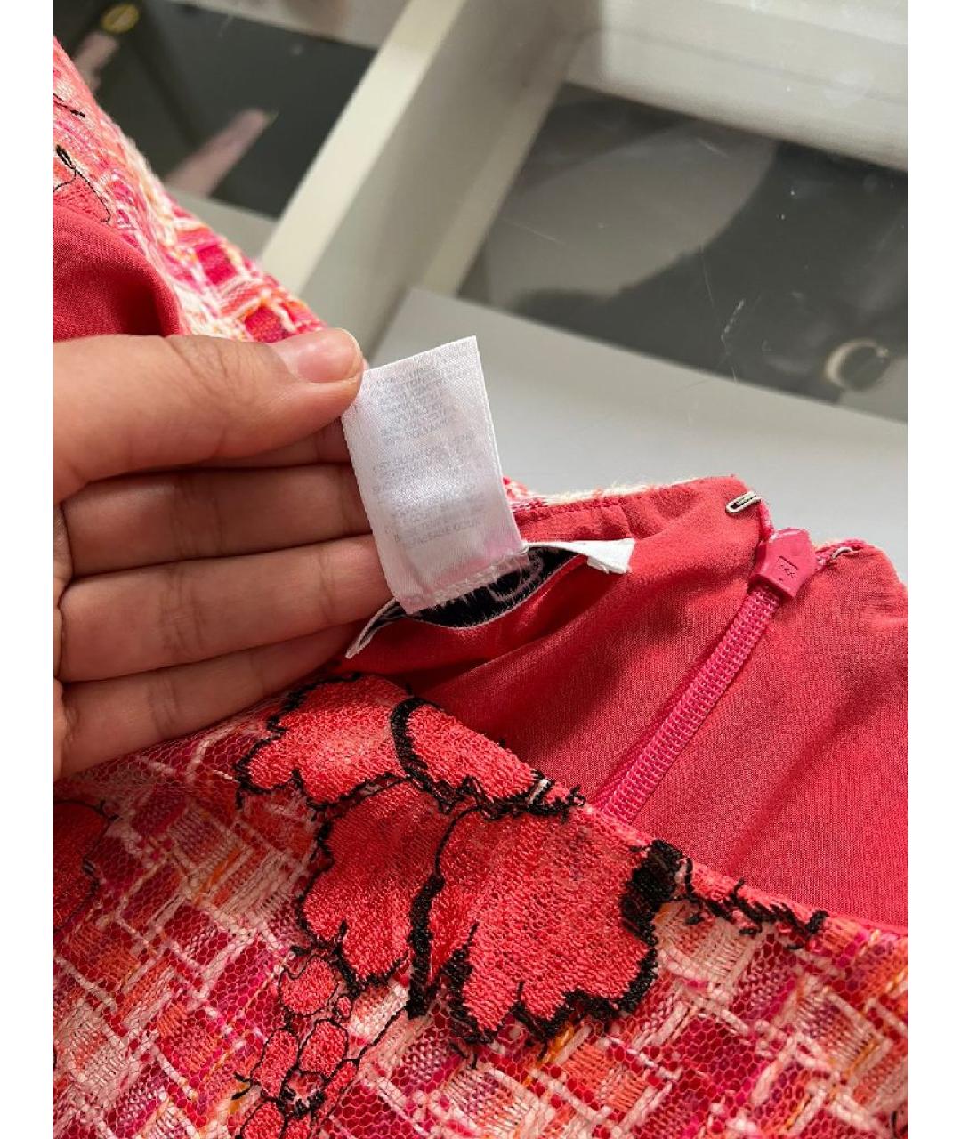 OSCAR DE LA RENTA Коралловое хлопковое платье, фото 8