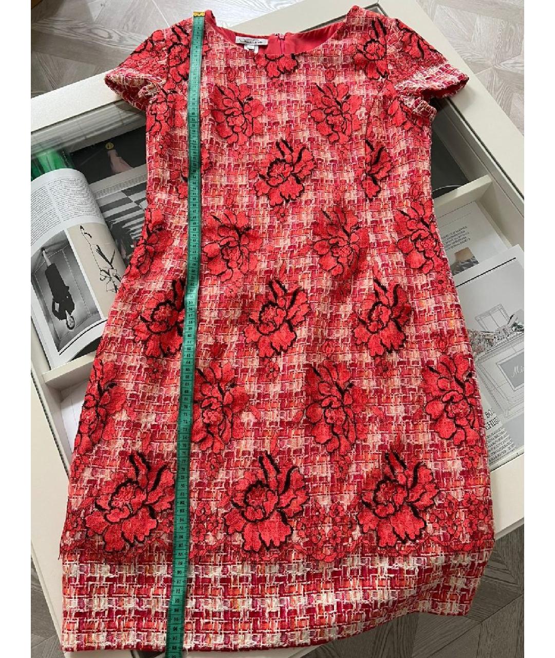 OSCAR DE LA RENTA Коралловое хлопковое платье, фото 5
