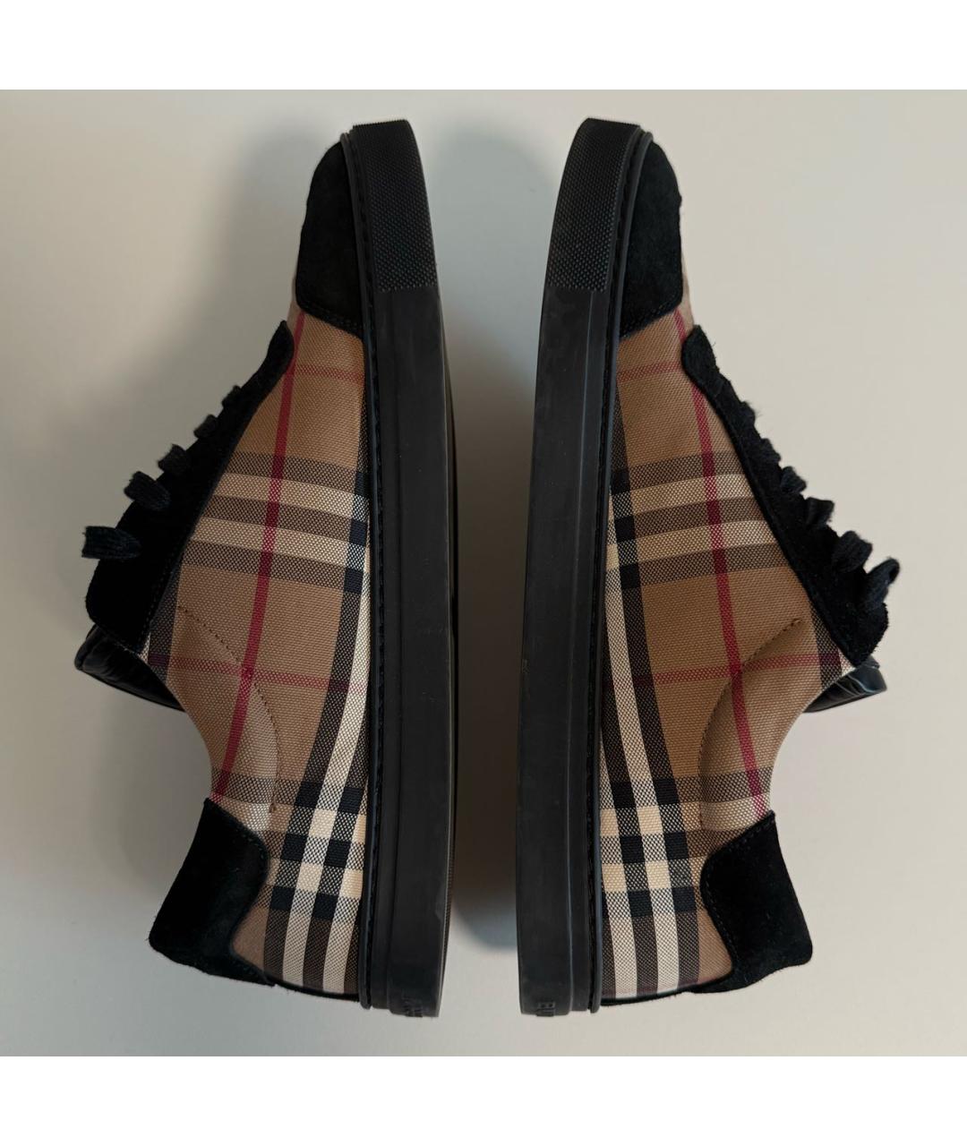 BURBERRY Черные замшевые низкие кроссовки / кеды, фото 6
