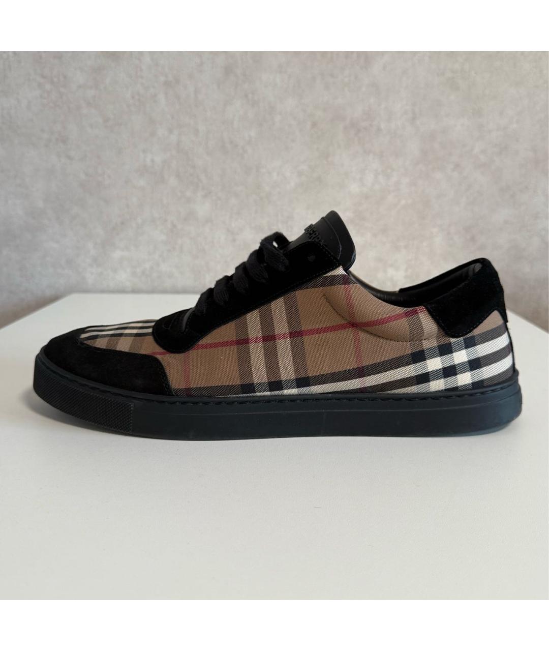 BURBERRY Черные замшевые низкие кроссовки / кеды, фото 7