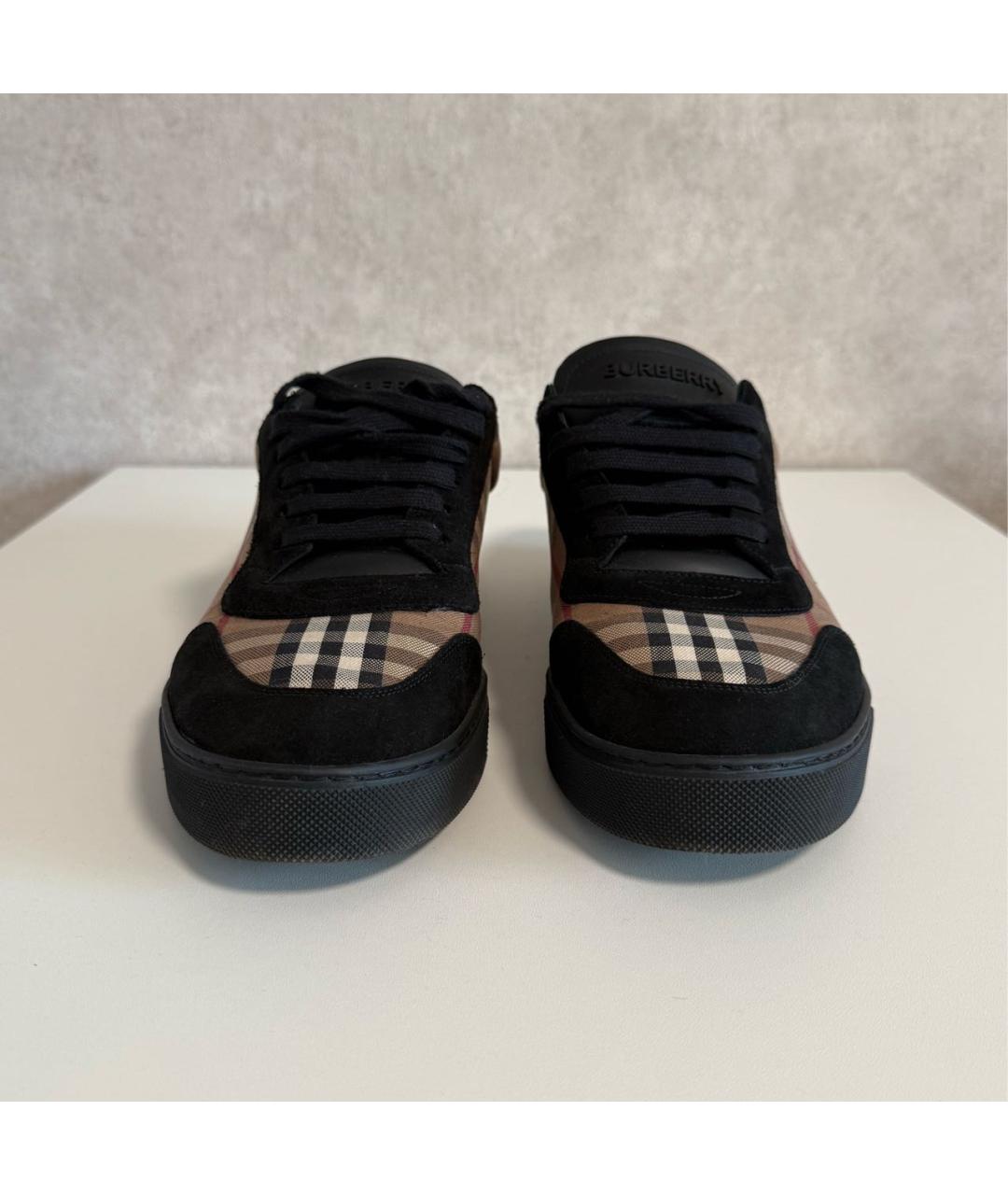 BURBERRY Черные замшевые низкие кроссовки / кеды, фото 3