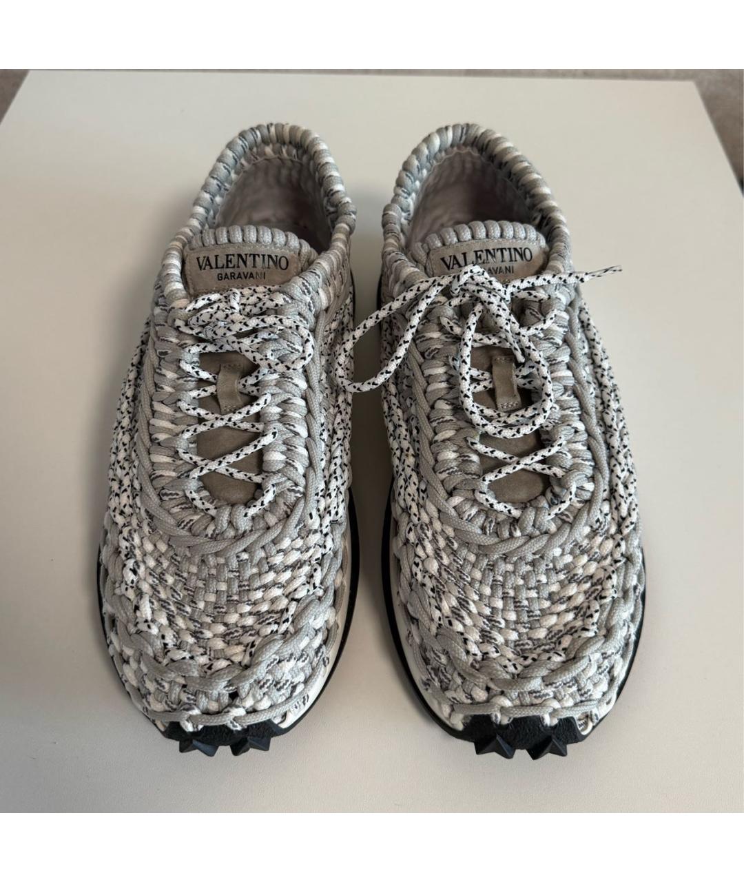 VALENTINO Серые текстильные низкие кроссовки / кеды, фото 4