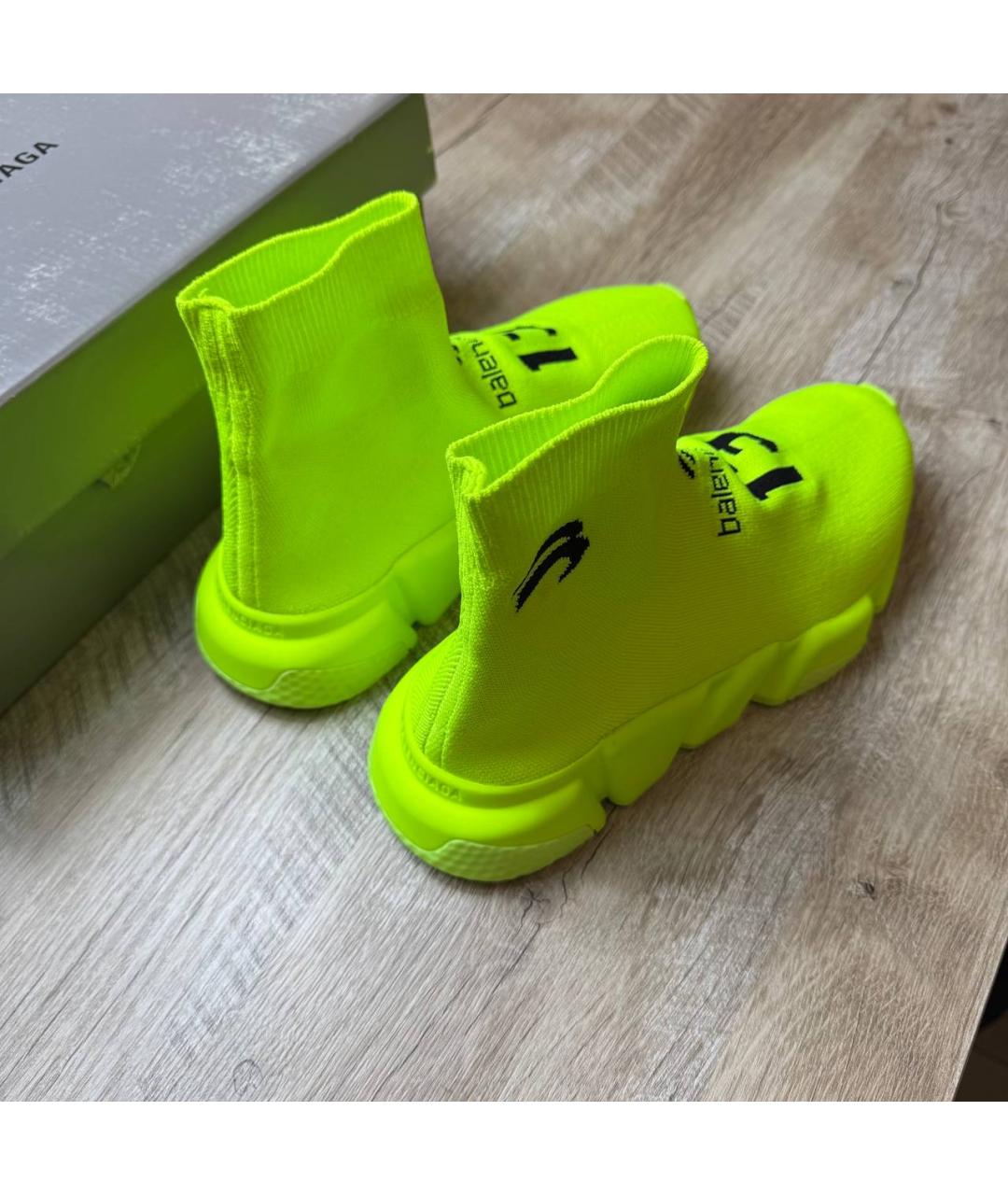 BALENCIAGA Салатовые текстильные кроссовки, фото 7